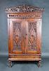 Intricately Carved Wood Cabinet