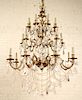 FRENCH STYLE 24 ARM BRONZE CRYSTAL CHANDELIER