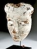 Impressive Egyptian Gesso'd Wood Sarcophagus Mask