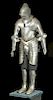 19th. C. English Suit of Armor with Helmet, Displayed