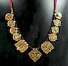18th C. Indian 22K+ Gold-Over-Glass Thewa Necklace