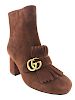 Gucci Marmont GG Suede Block-Heel Ankle Boots Size 9