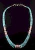 Signed Navajo TurquoiseMountain Discoidal Necklace