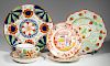 ENGLISH STAFFORDSHIRE PORCELAIN AND POTTERY TABLE ARTICLES, LOT OF SIX