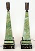 PR FRENCH REVERSE PAINTED GLASS TABLE LAMPS C1950