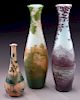 (3) Devez French cameo glass vases,