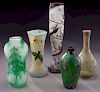 (5) French cameo vases,
