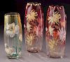 Mid-European enameled glass vases,