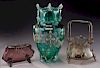 (3) Auguste Jean glass vases,