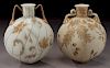 (2) Mt. Washington Crown Milano two handled vases,