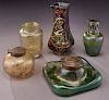 (5) Bohemian glass items,