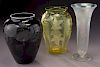 (3) American etched glass items,