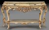 Italian parcel gilt and painted console table,