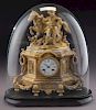 French ormolu and white marble mantel clock,