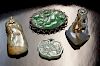 (4) Pcs. Chinese Qing carved jadeite pendants,