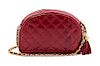 * A Chanel Red Quilted Lizardskin Bag, 9 x 5 x 2 inches.