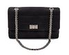 * A Chanel Black Quilted Wool Jersey Flap Bag, 10 x 6 x 2 1/2 inches.