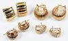 Four Pairs 14kt. Gold Earrings