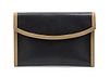 * An Hermes Graphite and Taupe Leather Clutch, 9 1/2 x 6 1/2 x 1 inches.