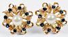 14kt. Gold Sapphire and Pearl Earrings