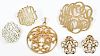 Four Pieces Gold Monogram Jewelry