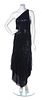 A Halston Black Sequin Gown,