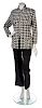 * A Chanel Black and White Wool Houndstooth Jacket, Jacket size 42, pants size 38.