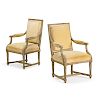 PAIR OF LOUIS XVI STYLE PAINTED ARMCHAIRS