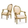 PAIR OF LOUIS XVI STYLE GILTWOOD ARMCHAIRS