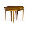 NEOCLASSICAL STYLE BRASS BOUND MAHOGANY DINING TABLE