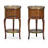 PAIR OF LOUIS XV/XVI TRANSITIONAL STYLE SIDETABLES