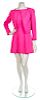 * A Courreges Pink Wool Dress Ensemble, Jacket size 36, dress size 38.