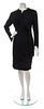 A Geoffrey Beene Black Wool Crepe Skirt Suit, Skirt size 8.