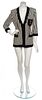 A Moschino Couture! Black and Ivory Stripe 'Cruise Me Baby' Blazer,