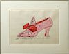 Andy Warhol "Alice B. Shoe" Watercolor Lithograph
