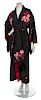 A Black and Red Silk Kimono,