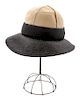 A Christian Dior Black and Khaki Straw Sun Hat,