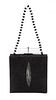 A Giorgio Armani Black Shagreen Evening Bag, 5 x 5 x 2 inches.