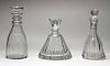 Colorless Cut Glass Decanters, Group of 3