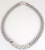 18K Italian 5ct Diamond Twist Rope Weave Necklace
