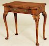 19TH C. ENGLISH WALNUT LIFT TOP GAME TABLE
