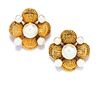 A Pair of Chanel Goldtone and Faux Pearl Earclips,
