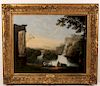 IMPRESSIVE 19TH C. OIL ON CANVAS L/SCAPE PAINTING
