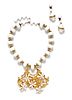 * A Lucien Piccard Goldtone White Beaded Necklace,