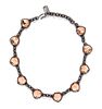 An Yves Saint Laurent Pink Glass and Gunmetal Necklace.