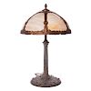 Early 20th century American stain glass table lamp.