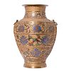 Brass Vase with Enameling, Chinese.