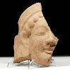 Archaic Greek Pottery Head Protome Fragment - Female