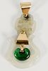 Hardstone pendant; gold, white, and green.  wd. 29mm