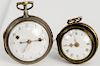 Two silver and tortoise shell case pocket watches to include Corbett pair case with white enameled dial and gold hands with works ma...